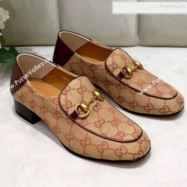 Gucci GG Canvas Horsebit Loafer Beige 2019 (DLY-9090247)