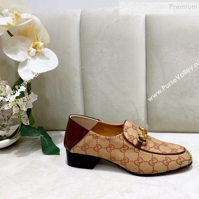 Gucci GG Canvas Horsebit Loafer Beige 2019 (DLY-9090247)