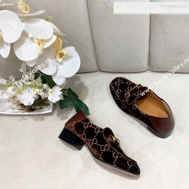 Gucci GG Velvet Horsebit Loafer Brown 2019 (DLY-9090248)