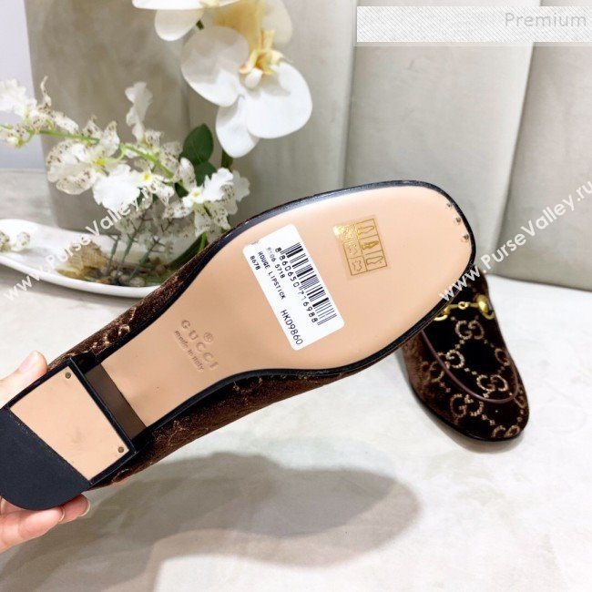 Gucci GG Velvet Horsebit Loafer Brown 2019 (DLY-9090248)