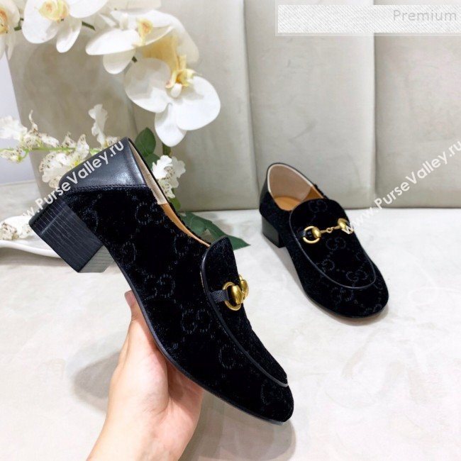 Gucci GG Velvet Horsebit Loafer Black 2019 (DLY-9090249)