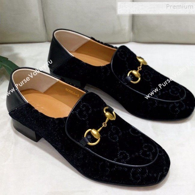 Gucci GG Velvet Horsebit Loafer Black 2019 (DLY-9090249)
