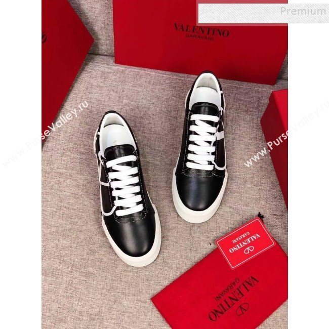 Valentino VLogo Calfskin Low-Top Sneakers Black 2019 (MD-9090314)