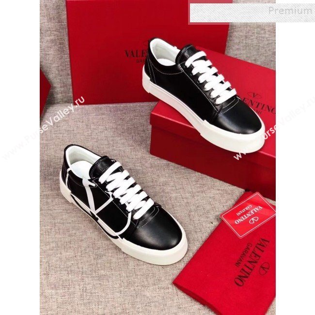 Valentino VLogo Calfskin Low-Top Sneakers Black 2019 (MD-9090314)