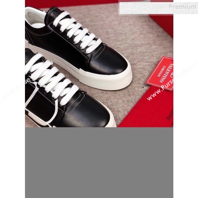 Valentino VLogo Calfskin Low-Top Sneakers Black 2019 (MD-9090314)
