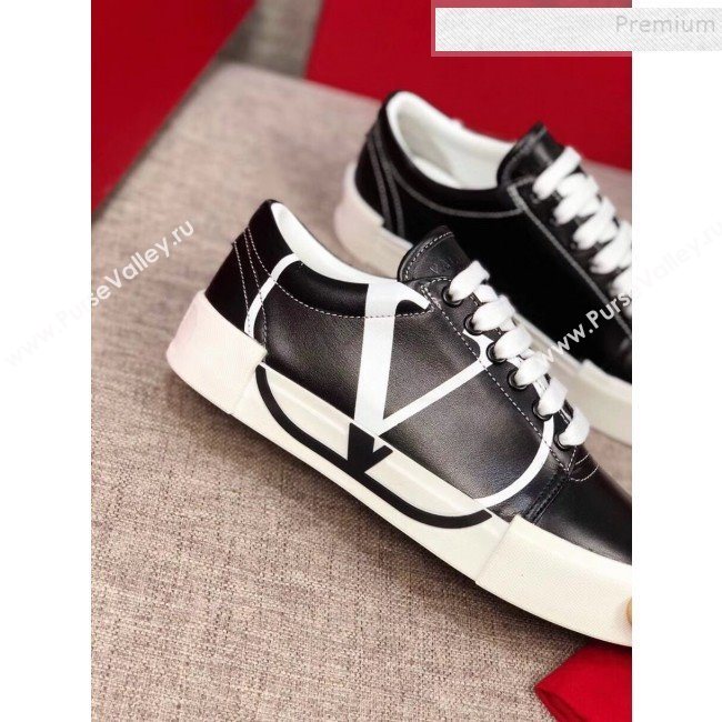 Valentino VLogo Calfskin Low-Top Sneakers Black 2019 (MD-9090314)