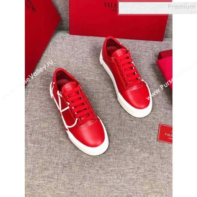 Valentino VLogo Calfskin Low-Top Sneakers Red 2019 (MD-9090312)