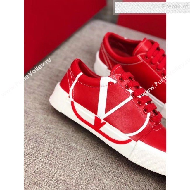 Valentino VLogo Calfskin Low-Top Sneakers Red 2019 (MD-9090312)