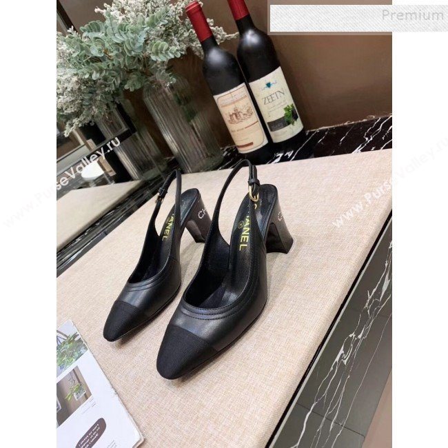 Chanel Slingback Mid-Heel Pumps Black 2019 (MD-9090340)