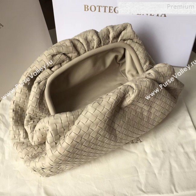 Bottega Veneta Large The Pouch Clutch in Woven Leather White 2019 (WT-9090204)