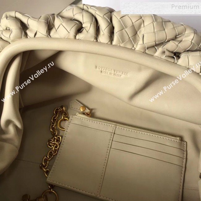 Bottega Veneta Large The Pouch Clutch in Woven Leather White 2019 (WT-9090204)