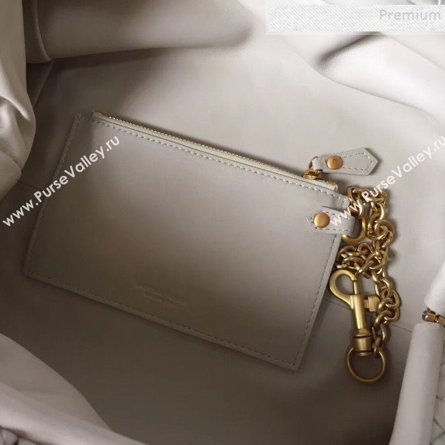 Bottega Veneta Large The Pouch Clutch in Woven Leather White 2019 (WT-9090204)