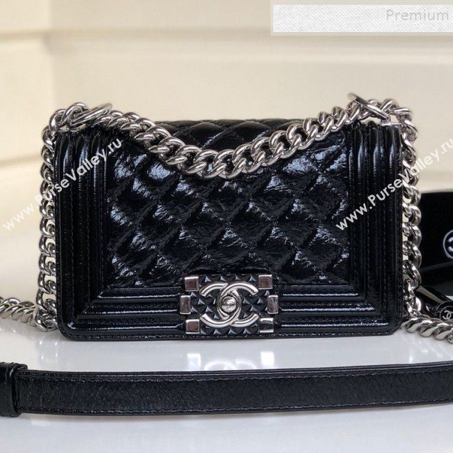 Chanel Vintage Quilted Leather Small Boy Flap Bag Black 2019 (YD-9090604)