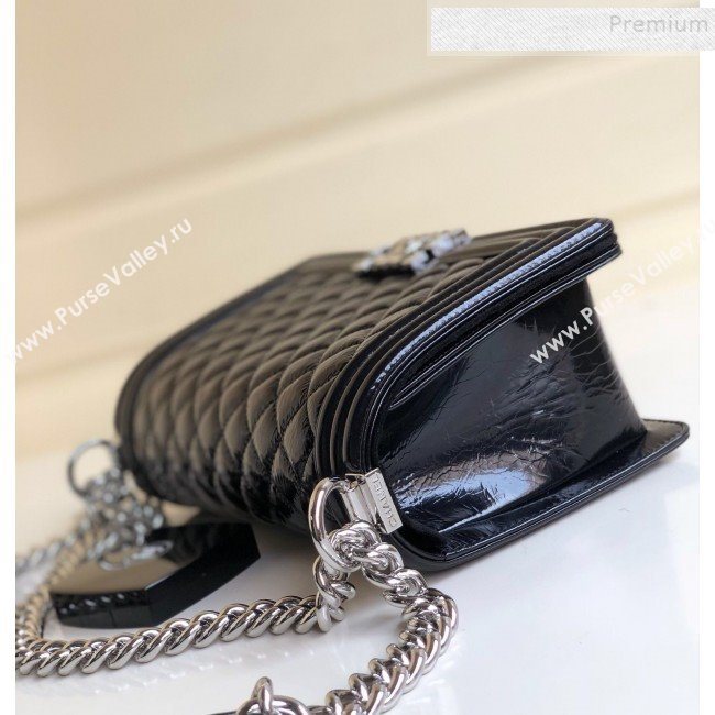 Chanel Vintage Quilted Leather Medium 25cm Boy Flap Bag Black 2019 (YD-9090605)