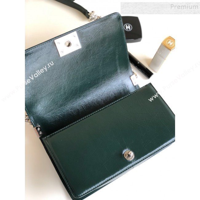 Chanel Vintage Quilted Leather Medium 25cm Boy Flap Bag Green 2019 (YD-9090607)