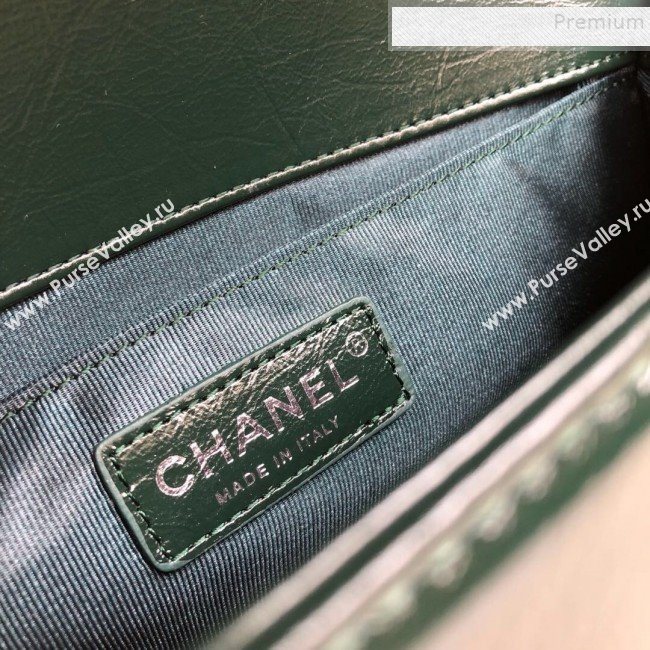 Chanel Vintage Quilted Leather Medium 25cm Boy Flap Bag Green 2019 (YD-9090607)