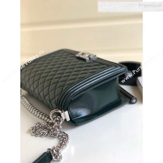 Chanel Vintage Quilted Leather Medium 28cm Boy Flap Bag Green 2019 (YD-9090608)