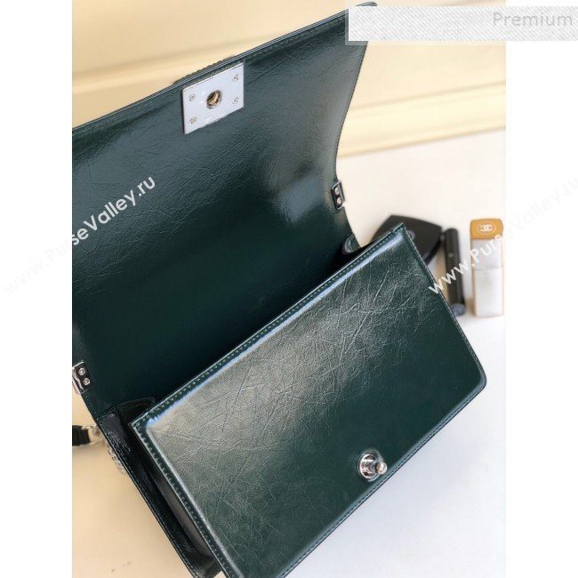 Chanel Vintage Quilted Leather Medium 28cm Boy Flap Bag Green 2019 (YD-9090608)