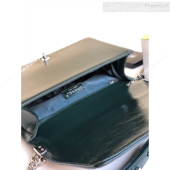 Chanel Vintage Quilted Leather Medium 28cm Boy Flap Bag Green 2019 (YD-9090608)