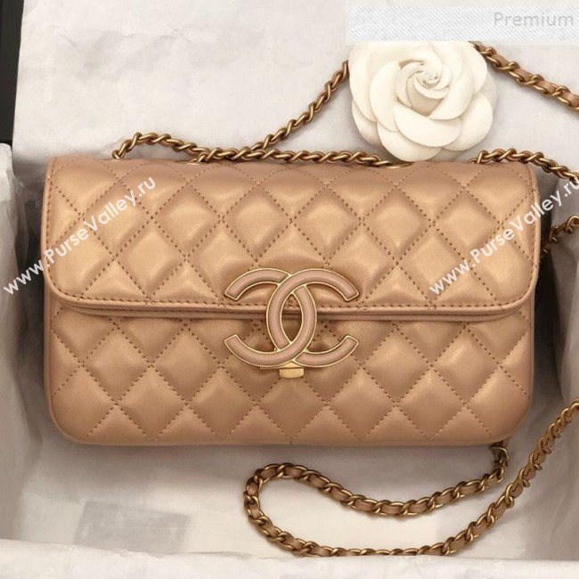 Chanel Quilted Lambskin Small Flap Bag A57275 Beige 2019 (YD-9090609)