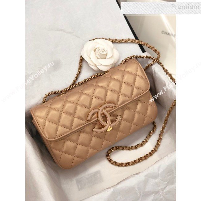 Chanel Quilted Lambskin Small Flap Bag A57275 Beige 2019 (YD-9090609)