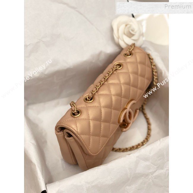 Chanel Quilted Lambskin Small Flap Bag A57275 Beige 2019 (YD-9090609)