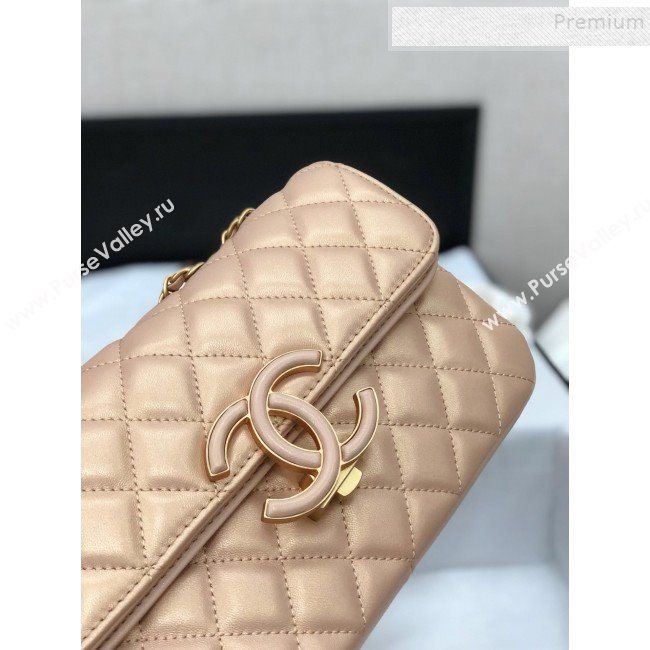 Chanel Quilted Lambskin Small Flap Bag A57275 Beige 2019 (YD-9090609)