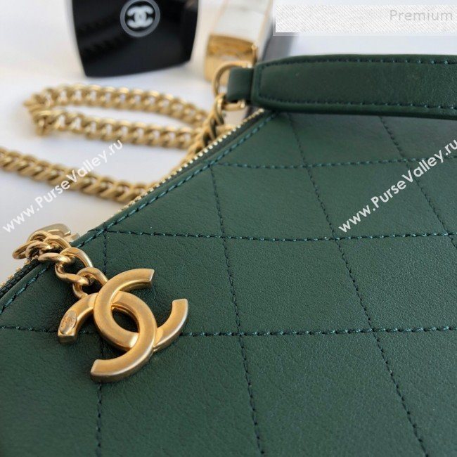 Chanel Quilted Calfskin Button Side Camera Case Bag A57574 Green 2019 (YD-9090611)