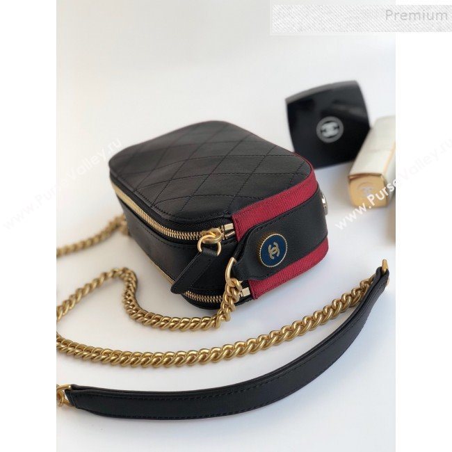 Chanel Quilted Calfskin Button Side Camera Case Bag A57574 Black 2019 (YD-9090612)