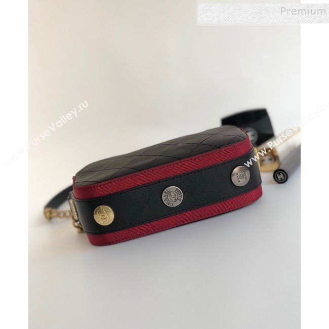 Chanel Quilted Calfskin Button Side Camera Case Bag A57574 Black 2019 (YD-9090612)