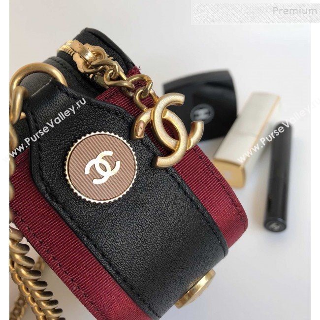 Chanel Quilted Calfskin Button Side Camera Case Bag A57574 Black 2019 (YD-9090612)