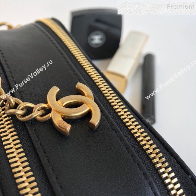 Chanel Quilted Calfskin Button Side Camera Case Bag A57574 Black 2019 (YD-9090612)