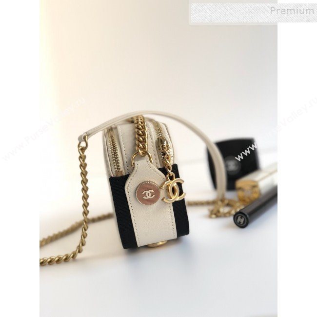 Chanel Quilted Calfskin Button Side Camera Case Bag A57574 White 2019 (YD-9090613)