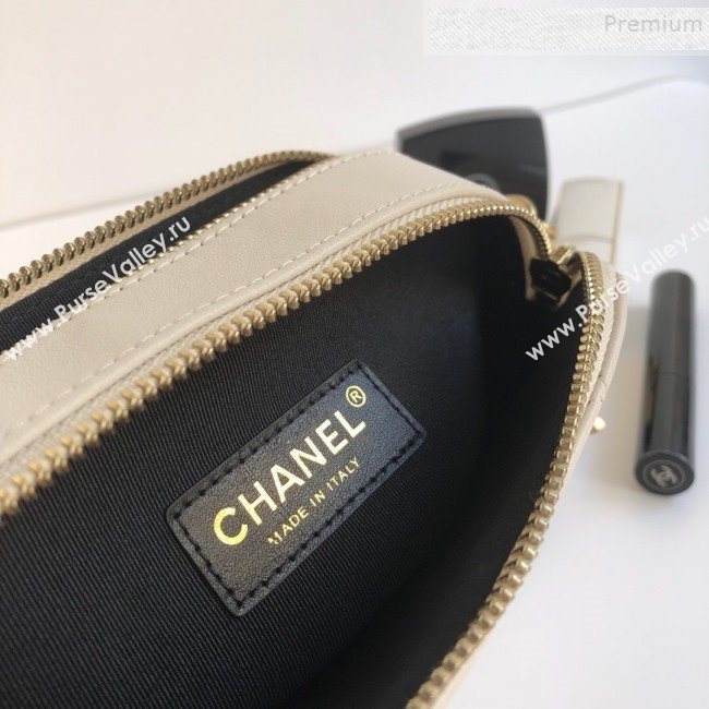 Chanel Quilted Calfskin Button Side Camera Case Bag A57574 White 2019 (YD-9090613)