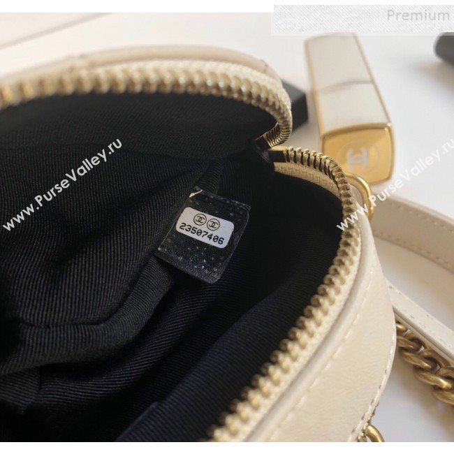 Chanel Quilted Calfskin Button Side Camera Case Bag A57574 White 2019 (YD-9090613)