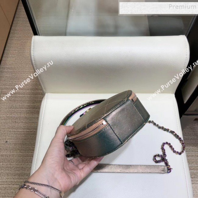 Chanel Grained Metallic Lambskin and Rainbow Metal Camera Case AS0765 Copper 2019 (SMJD-9090629)