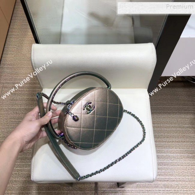 Chanel Grained Metallic Lambskin and Rainbow Metal Camera Case AS0764 Copper 2019 (SMJD-9090628)