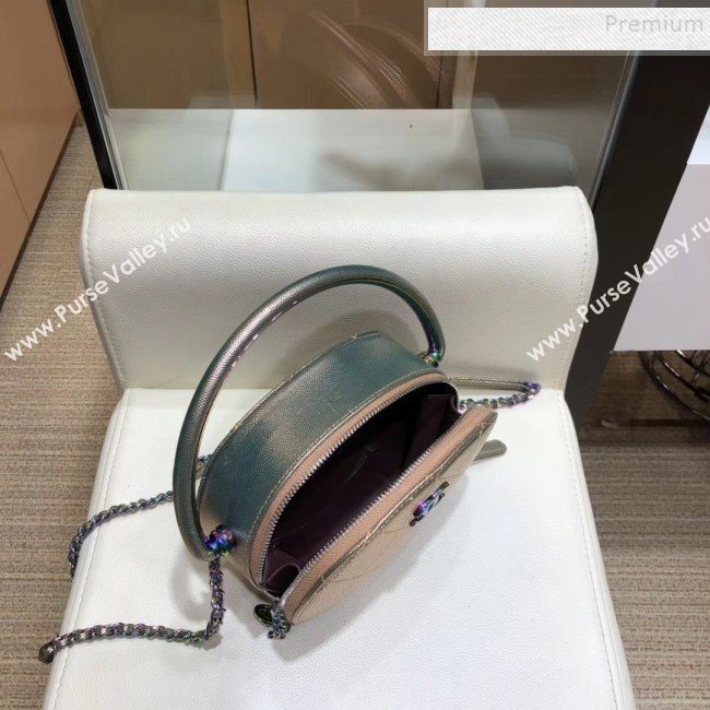Chanel Grained Metallic Lambskin and Rainbow Metal Camera Case AS0764 Copper 2019 (SMJD-9090628)