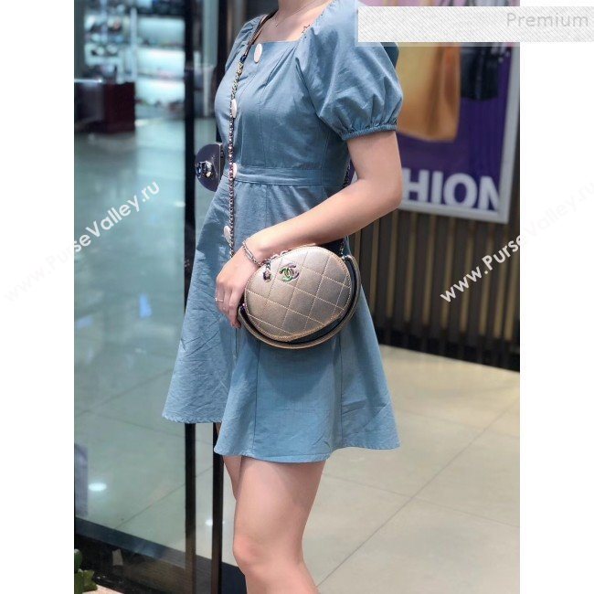 Chanel Grained Metallic Lambskin and Rainbow Metal Camera Case AS0764 Copper 2019 (SMJD-9090628)