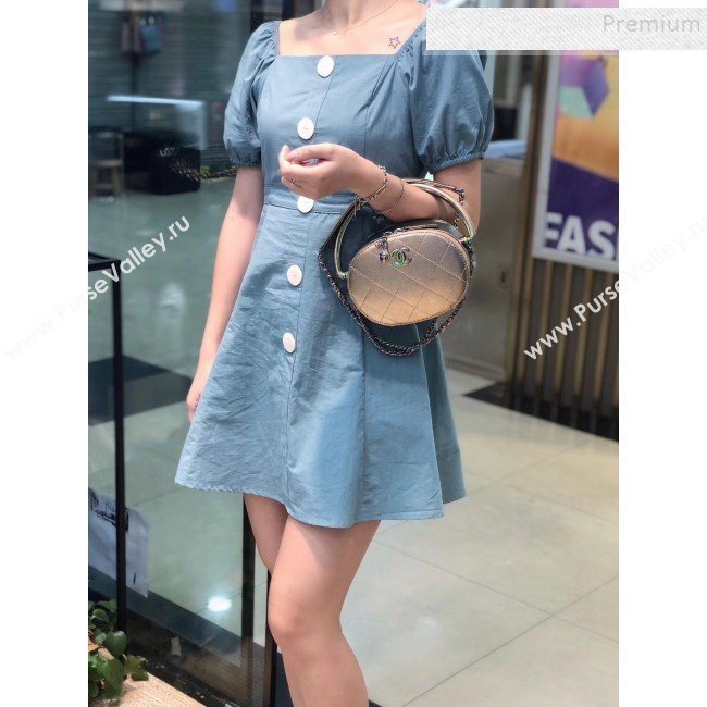 Chanel Grained Metallic Lambskin and Rainbow Metal Camera Case AS0764 Copper 2019 (SMJD-9090628)