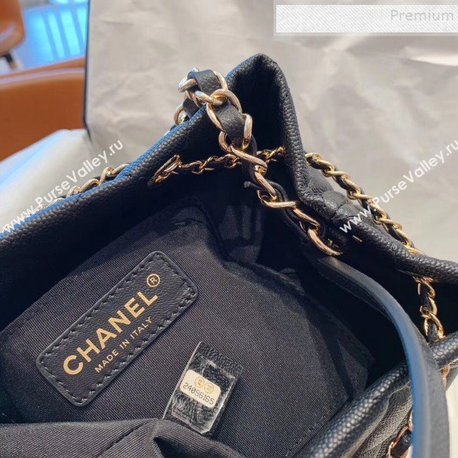 Chanel Quilted Grained Calfskin Small Drawing Bucket Bag AS0894 Black 2019 (SMJD-9090632)