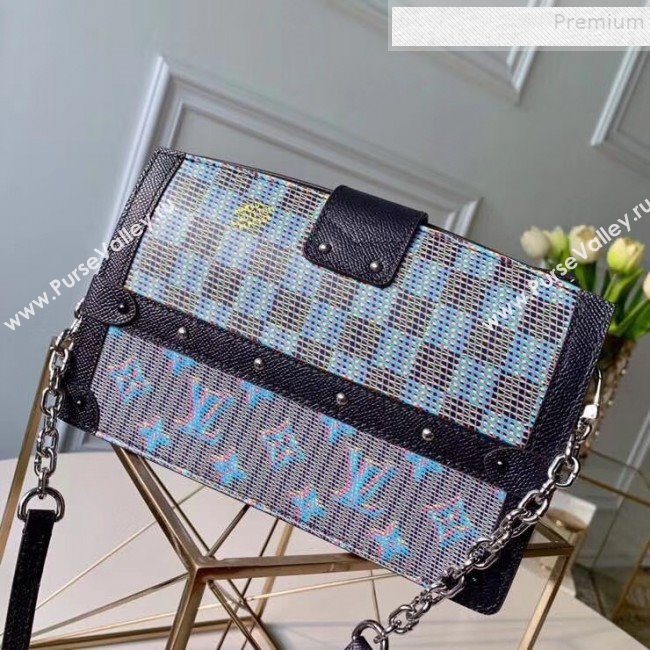 Louis Vuitton Monogram LV Pop Trunk Clutch M55456 Blue 2019 (KIKI-9090702)