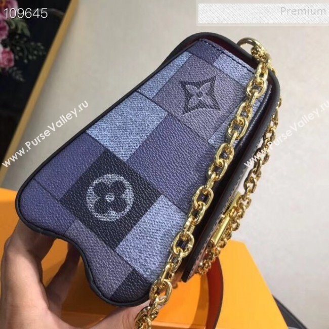 Louis Vuitton Monogram Check Twist MM Chain Bag M50280 Blue (LVSJ-9090707)