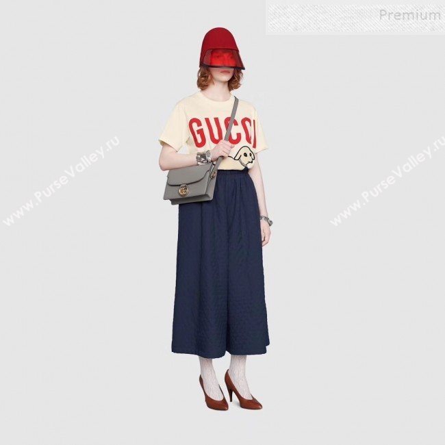 Gucci Small Leather Circle GG Shoulder Bag 589474 Grey 2019 (DLH-9090708)