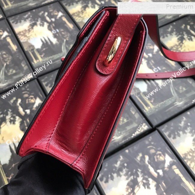 Gucci Small Leather Circle GG Shoulder Bag 589474 Red 2019 (DLH-9090710)