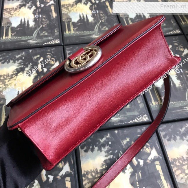 Gucci Small Leather Circle GG Shoulder Bag 589474 Red 2019 (DLH-9090710)