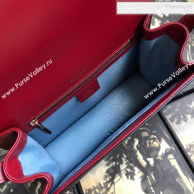 Gucci Small Leather Circle GG Shoulder Bag 589474 Red 2019 (DLH-9090710)