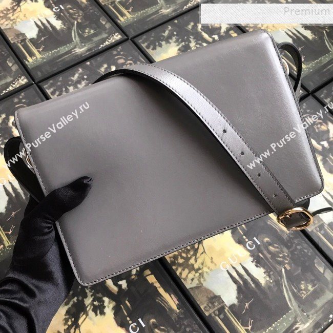 Gucci Small Leather Circle GG Shoulder Bag 589474 Grey 2019 (DLH-9090708)