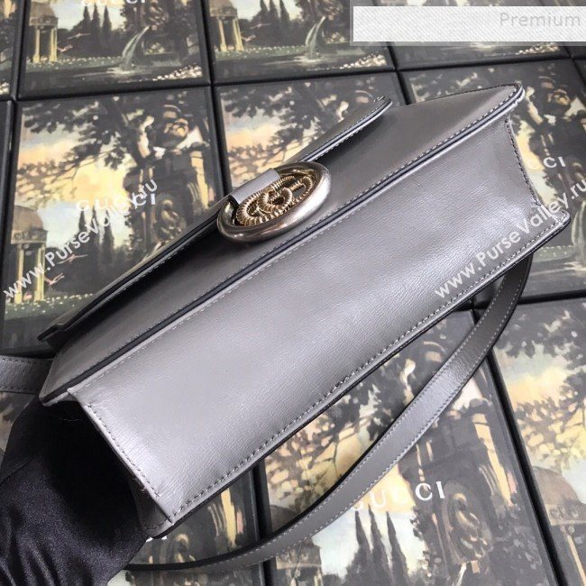 Gucci Small Leather Circle GG Shoulder Bag 589474 Grey 2019 (DLH-9090708)