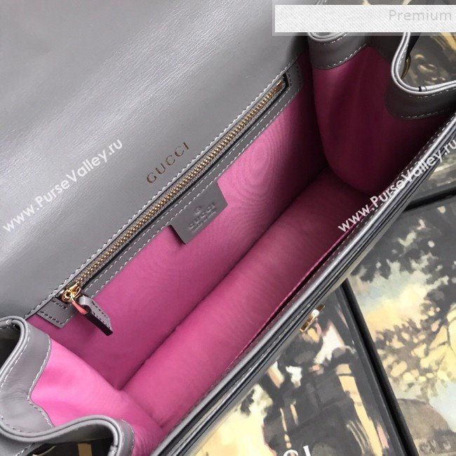 Gucci Small Leather Circle GG Shoulder Bag 589474 Grey 2019 (DLH-9090708)
